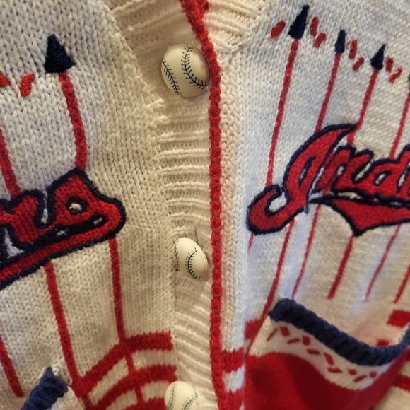 Vintage Cleveland Indians Wahoo Womens Red White & Blue Marisa Christina Vest XL - Picture 8 of 9